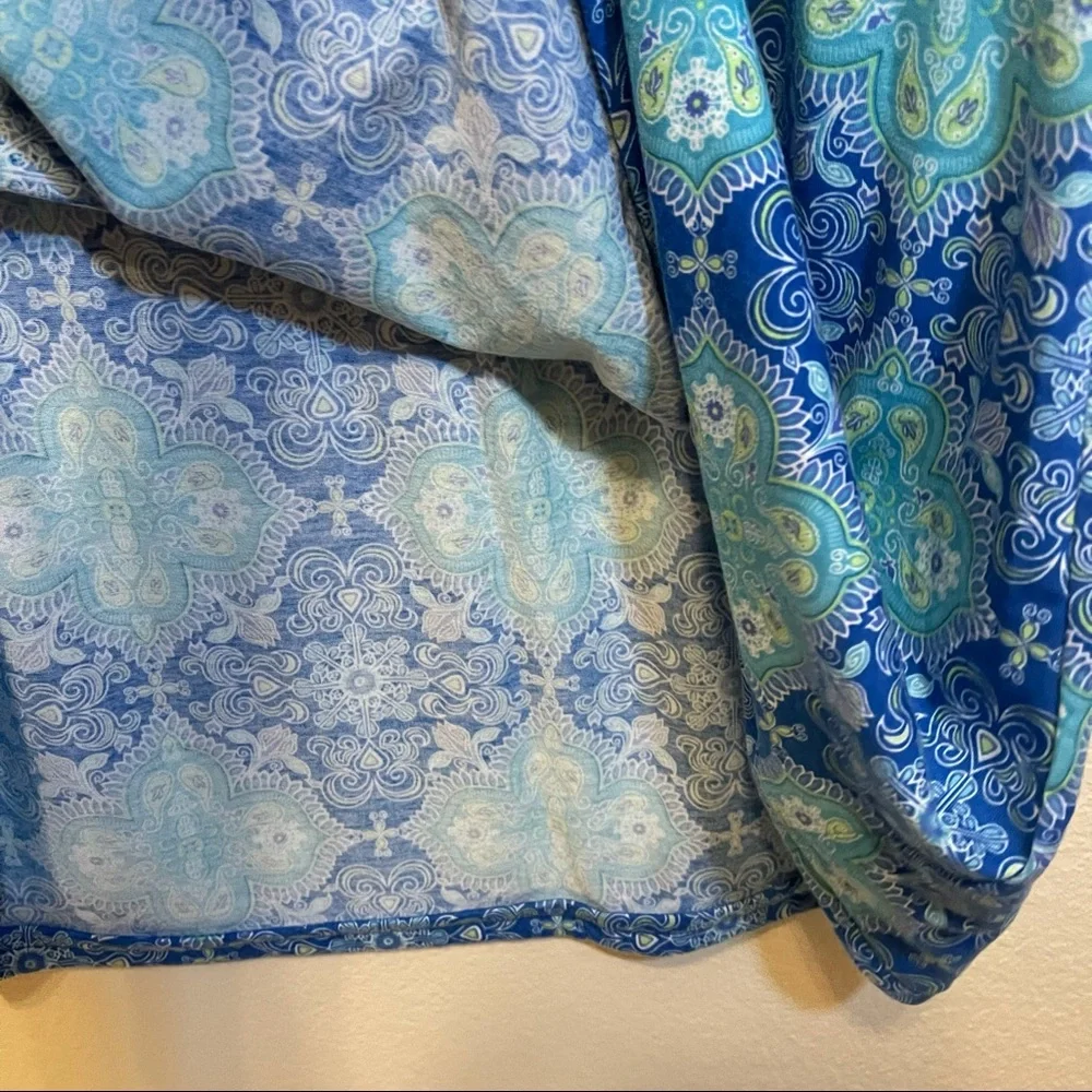 Mix & Co. Kaleidoscope Blues Maxi Skirt Medium